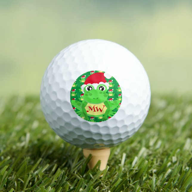 Weihnachtsfrosch Weihnachtsmannmütze Muster Grüne  Golfball (Insitu T-Shirt)