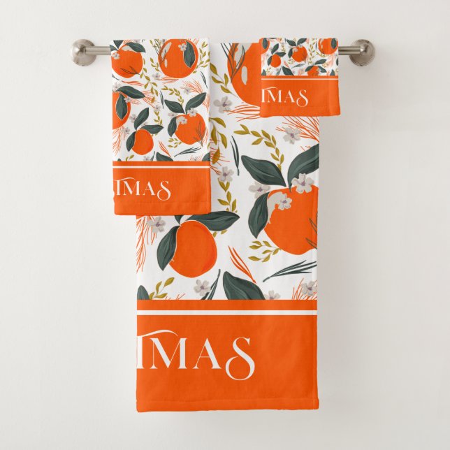 Weihnachtsfrüchte und Blume Badhandtuch Set (Insitu)