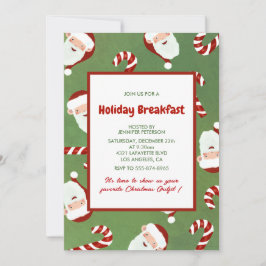 Weihnachtsfrühstück Einladung Santa Barley Zucker