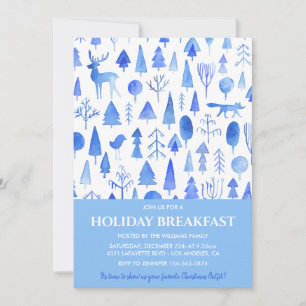 Weihnachtsfrühstück Einladung Schöne Aquarellfarbe