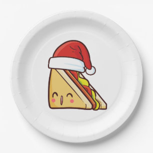 Weihnachtsfrühstückssandwich Pappteller