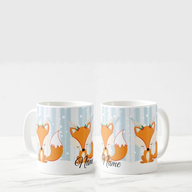 Weihnachtsfuchs mit Rengeweih Kaffeetasse (Von Creator hochgeladen)