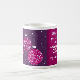 Weihnachtsfunkel bauble pink/lila Ehefrau Tasse