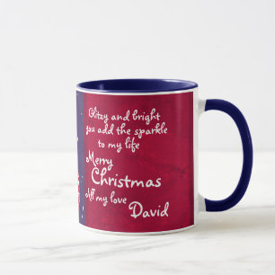 Weihnachtsfunkel bauble rot-blaue Liebe Tasse