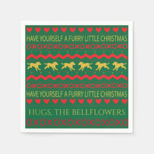 Weihnachtsfurry Kleine Hunde Serviette