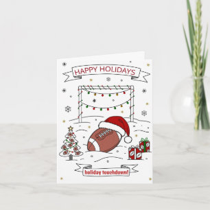 Weihnachtsfußball Ball Santa Hut Grußkarten Feiertagskarte