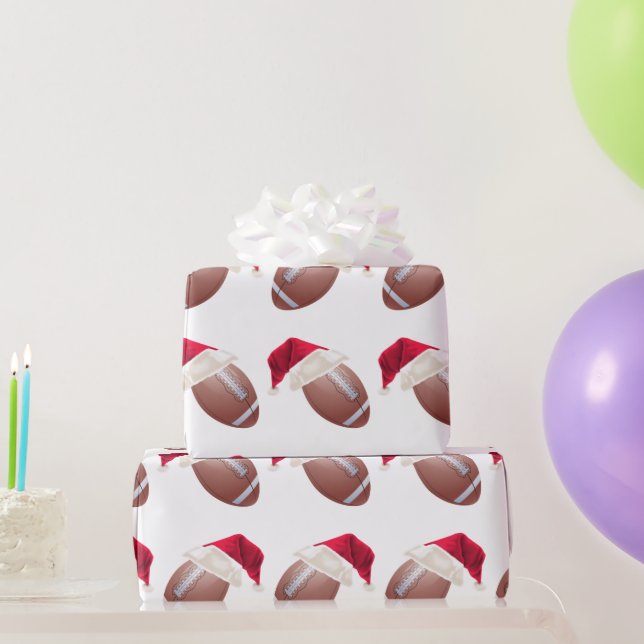 Weihnachtsfußball Funny Santa Holiday Wrapping Pa Geschenkpapier (Partygeschenke)