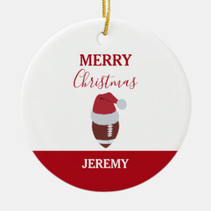 Weihnachtsfußball Gridiron Ball Individuelle Name Keramik Ornament