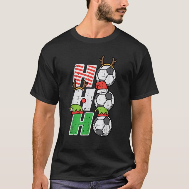 Weihnachtsfußball Ho Ho Soccer Xmas Sport Männer T-Shirt (Vorderseite)