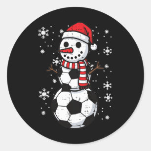 Weihnachtsfußball Ll Schneemann Xmas Fußll Jungen Runder Aufkleber