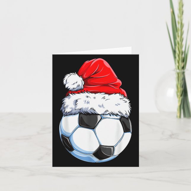 Weihnachtsfußball Santa Hut Lustige Srts Xmas Bo Karte (Vorderseite)