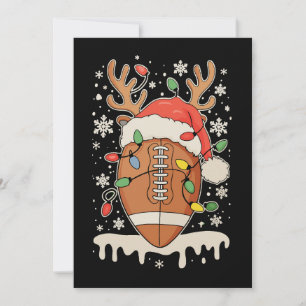 Weihnachtsfußball Santa Hut Rentier Xmas Lichter Feiertagskarte