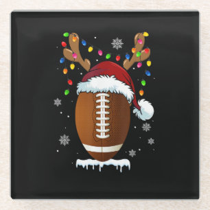 Weihnachtsfußball Santa Lichter Lustige Jungen Ich Glasuntersetzer