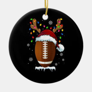 Weihnachtsfußball Santa Lichter Lustige Jungen Ich Keramik Ornament