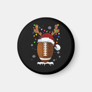 Weihnachtsfußball Santa Lichter Lustige Jungen Ich Magnet