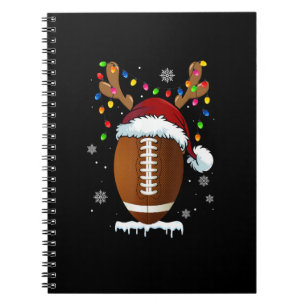 Weihnachtsfußball Santa Lichter Lustige Jungen Ich Notizblock