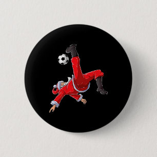 Weihnachtsfußball Santa Lustiger Fahrradkick Button