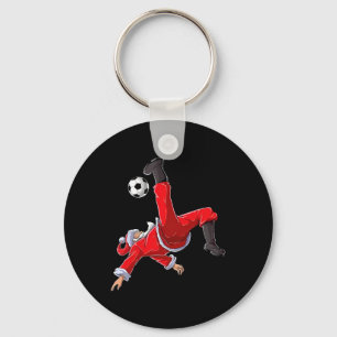 Weihnachtsfußball Santa Lustiger Fahrradtritt Schlüsselanhänger