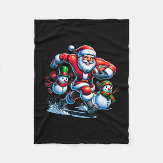 Weihnachtsfußball Santa spielt Fußball Design Fleecedecke