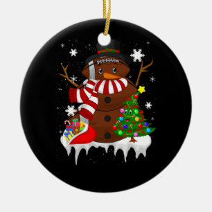 Weihnachtsfußball Snowman Football Lover Merry Xm Keramik Ornament