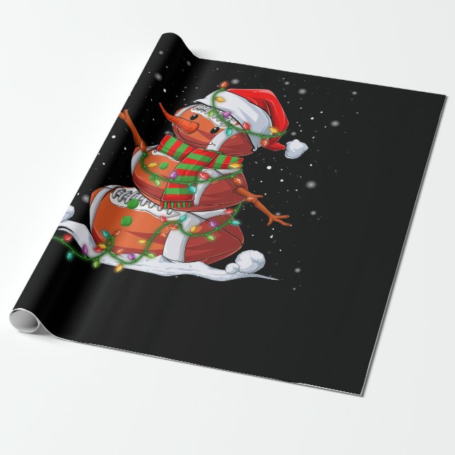 Weihnachtsfußball Snowman Kinder Fußball Weihnacht Geschenkpapier (Ungerollt)