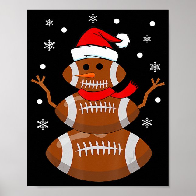 Weihnachtsfußball Snowman Kinder Fußball Weihnacht Poster (Vorne)