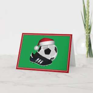Weihnachtsfußball und Schuh Feiertagskarte