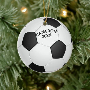 Weihnachtsfußball und Schuh Keramik Ornament