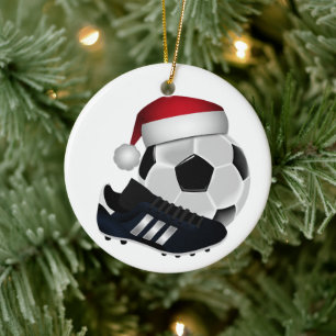 Weihnachtsfußball und Schuh Keramik Ornament