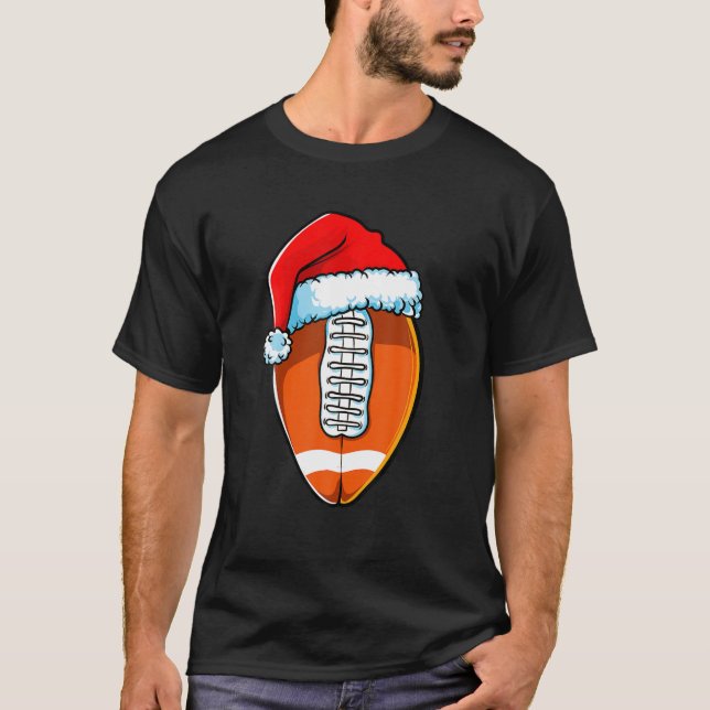 Weihnachtsfußball Weihnachtsmannmütze Ball Männer  T-Shirt (Vorderseite)