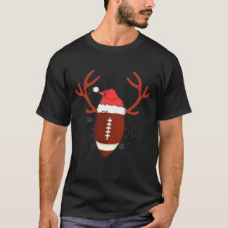 Weihnachtsfußball Weihnachtsmannmütze Reindeer Xma T-Shirt