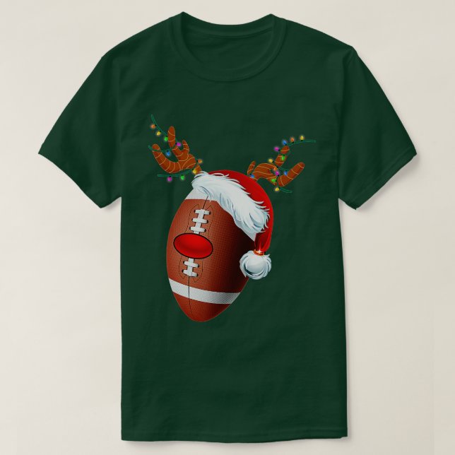 Weihnachtsfußball Weihnachtsmannmütze Reindeer Xma T-Shirt (Design vorne)
