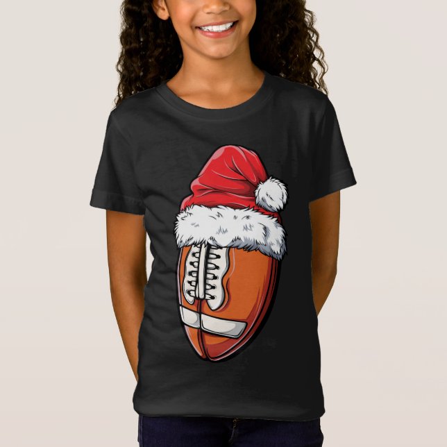 Weihnachtsfußball Weihnachtsmannmütze Xmas Mannsch T-Shirt (Vorderseite)
