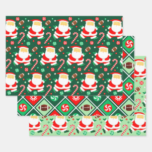 Weihnachtsfußball-Wrapping Paper Sheets Geschenkpapier Set