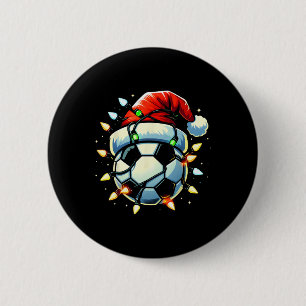 Weihnachtsfußball Xmas Santa Fußballliebhaber Männ Button
