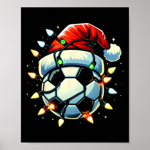 Weihnachtsfußball Xmas Santa Fußballliebhaber Männ Poster