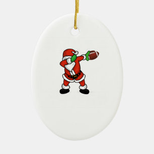 Weihnachtsfußballlandung Weihnachtsmanns Keramikornament