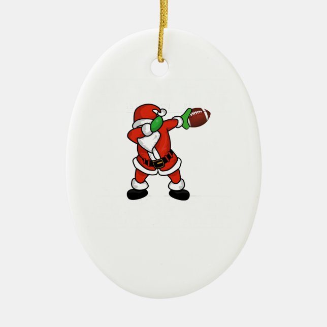 Weihnachtsfußballlandung Weihnachtsmanns Keramikornament (Vorne)