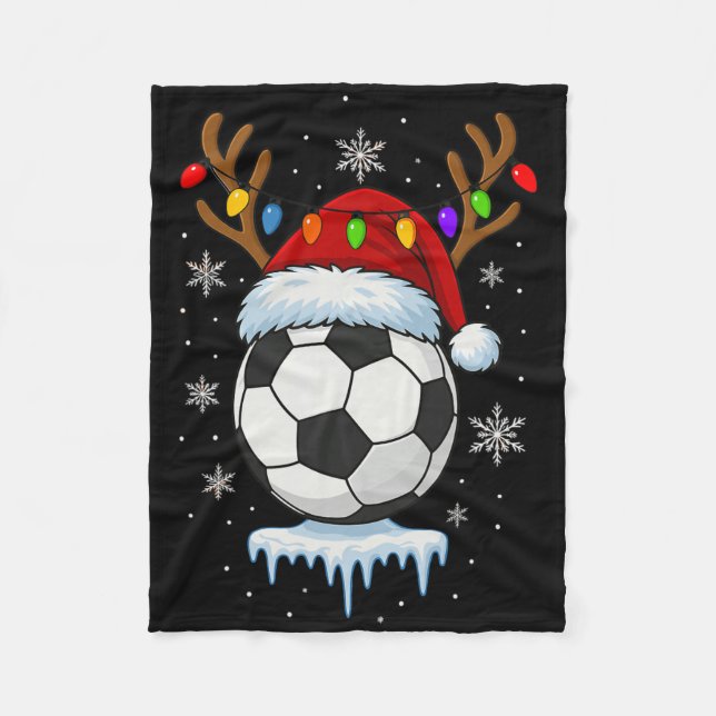 Weihnachtsfußballrenne  fleecedecke (Vorderseite)