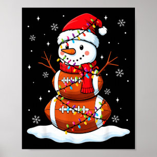 Weihnachtsfußballschneemann Kinder Fußball Weihnac Poster