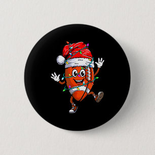 Weihnachtsfußballspieler Spaß Santa Sportgeschenk  Button