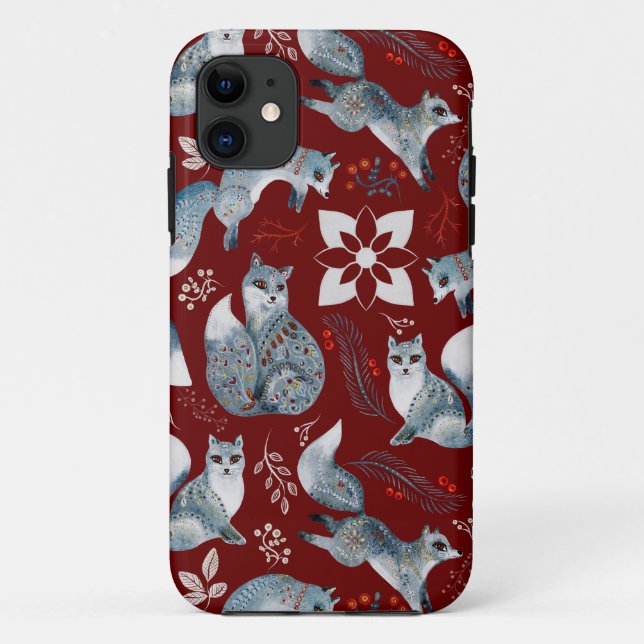 Weihnachtsfusstiermuster Case-Mate iPhone Hülle (Rückseite)