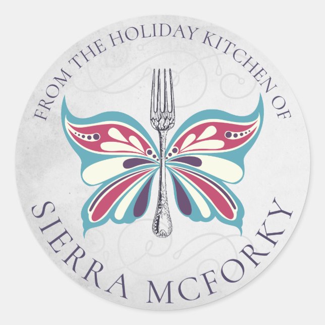 Weihnachtsgabel mit Aufkleber hausgemacht (Vorderseite)