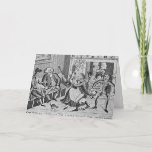 Weihnachtsgambols oder ein Kuss unter der Führung Feiertagskarte