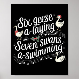 Weihnachtsgans 67 6 Gänse legen 7 Schwäne schwimme Poster