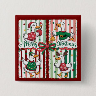 Weihnachtsgans Lustiges Feiertags Tier Rentier Ent Button