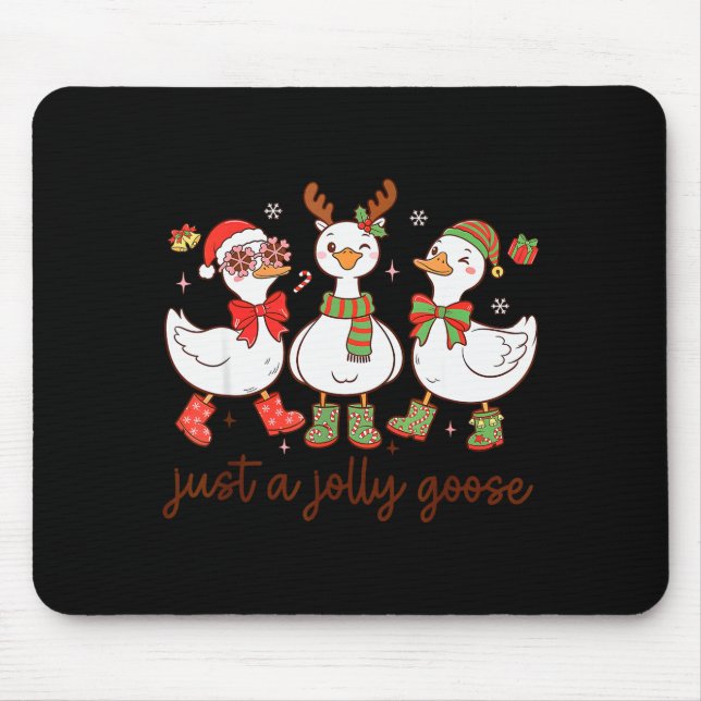 Weihnachtsgans Santa Nur Eine Fröhliche Gans Kinde Mousepad (Vorne)