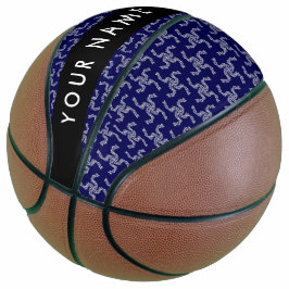 Weihnachtsgarland, Blau, Ihr Name, Personalisieren Basketball