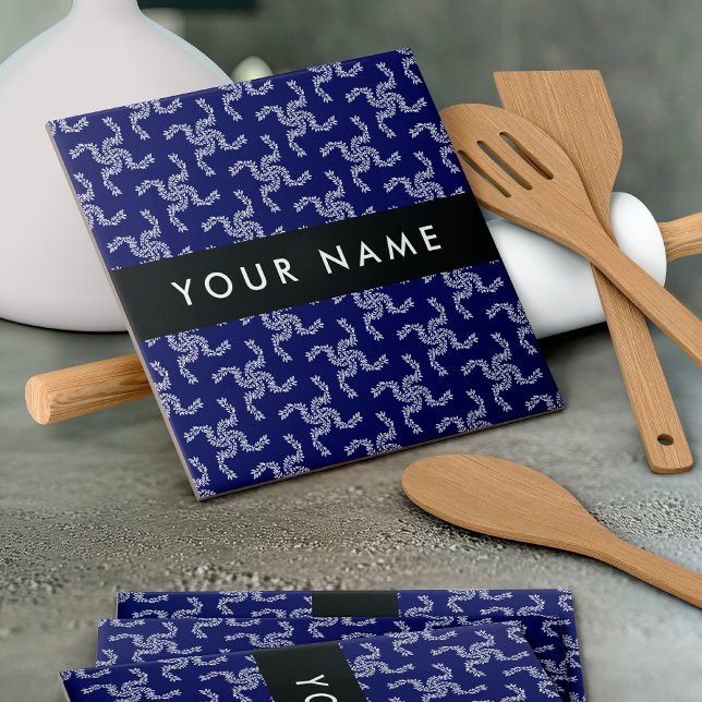 Weihnachtsgarland, Blau, Ihr Name, Personalisieren Fliese (Von Creator hochgeladen)