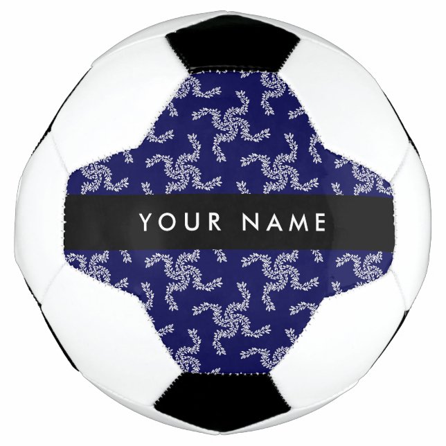 Weihnachtsgarland, Blau, Ihr Name, Personalisieren Fußball (Vorderseite)